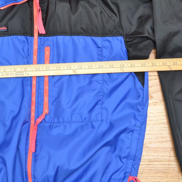 Columbia Sportwear Mens S Hooded Windbreaker Colorblock Radial Sleeve 1990s - Picture 7 of 8